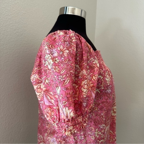 J Crew Squareneck puff-sleeve cotton-blend voile top in bouquet block print - Picture 7 of 11